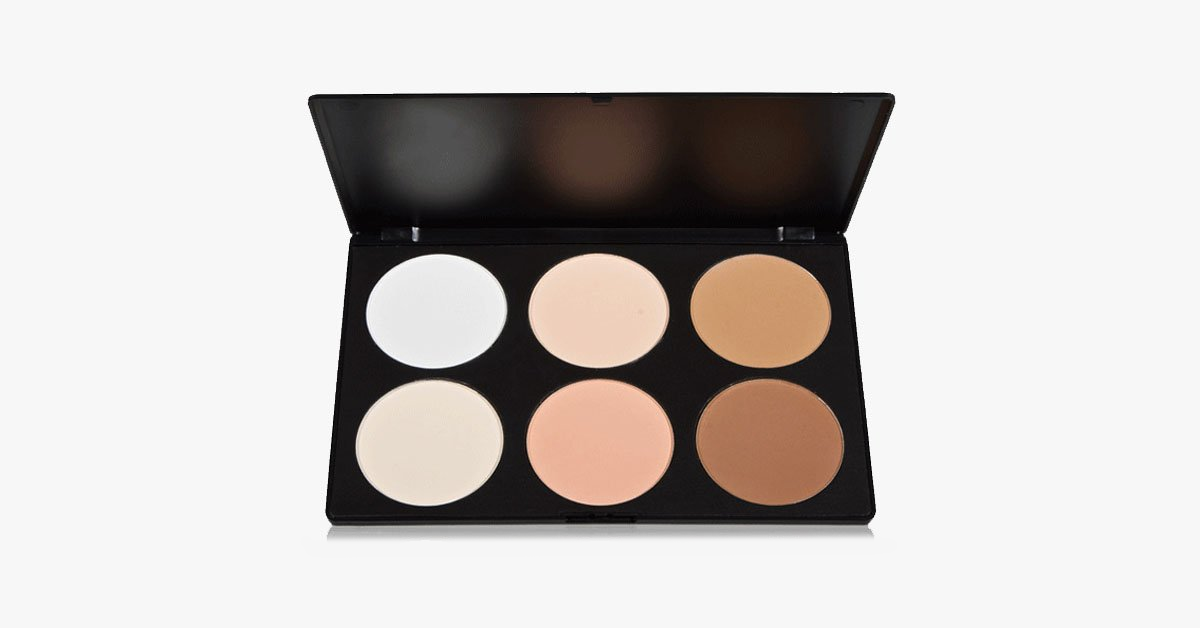 Blush Bronzer with 6 Matte Powder Shades- Gives You Perfectly Finished Makeup
